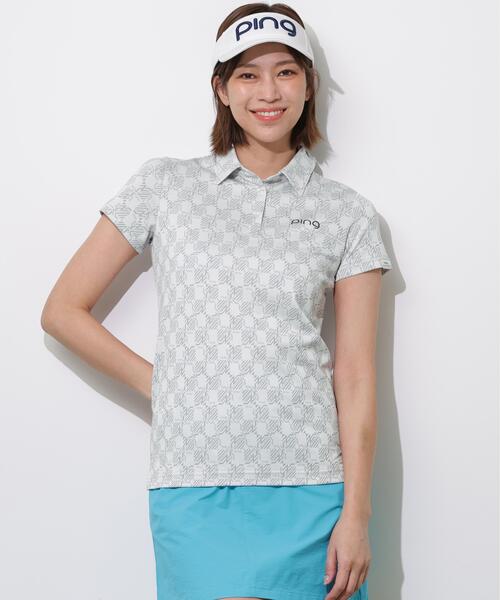 PING（ピン）の「【PING APPAREL】AZモノグラムジャカードブロックロゴ半袖ポロシャツ ＜PERFORMANCE＞ (LADIES)（ポロシャツ・レディース・ホワイト/ブラック/グレー・M/L/LL/S）」の15枚目の写真