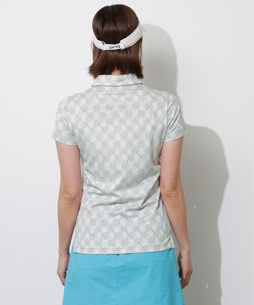 PING（ピン）の「【PING APPAREL】AZモノグラムジャカードブロックロゴ半袖ポロシャツ ＜PERFORMANCE＞ (LADIES)（ポロシャツ・レディース・ホワイト/ブラック/グレー・M/L/LL/S）」の16枚目の写真