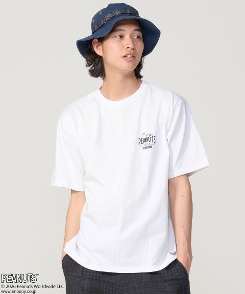 KRIFF MAYER(クリフメイヤー)の「【接触冷感・吸水速乾・毛玉防止】スヌーピープリントT(釣り)(Tシャツ/カットソー・メンズ・ライトグリーン/オフホワイト/ネイビー/チャコール・MEDIUM/LARGE/X-LARGE)」の9枚目の写真