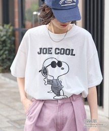 PEANUTS（ピーナッツ）の「【PEANUTS   SNOOPY】別注 ピーナッツ スヌーピー モチーフデザイン 刺繍プリント オーバーサイズ半袖Tシャツ（Tシャツ/カットソー）」