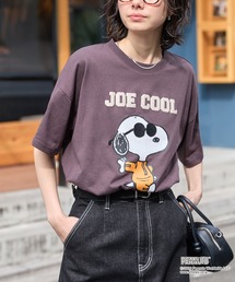 PEANUTS（ピーナッツ）の「【PEANUTS   SNOOPY】別注 ピーナッツ スヌーピー モチーフデザイン 刺繍プリント オーバーサイズ半袖Tシャツ（Tシャツ/カットソー）」