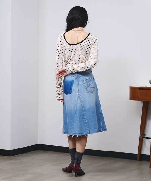 ROSE BUD(ローズバッド)の「SHEER VELOUR DOT TOP(Tシャツ/カットソー・レディース・ライトブルー/オフホワイト/グレー・ONE SIZE)」の10枚目の写真