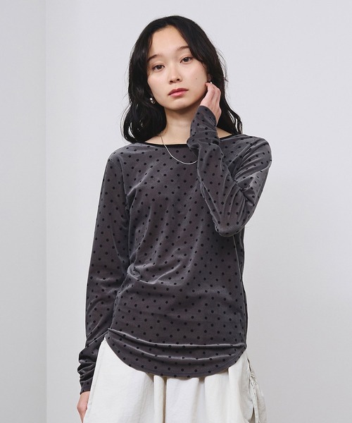 ROSE BUD(ローズバッド)の「SHEER VELOUR DOT TOP(Tシャツ/カットソー・レディース・ライトブルー/オフホワイト/グレー・ONE SIZE)」の17枚目の写真