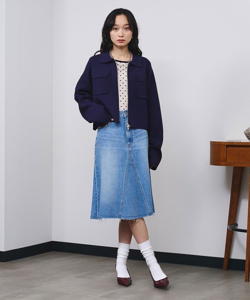 ROSE BUD(ローズバッド)の「SHEER VELOUR DOT TOP(Tシャツ/カットソー・レディース・ライトブルー/オフホワイト/グレー・ONE SIZE)」の15枚目の写真