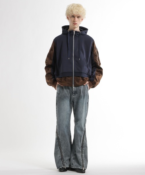 HARE（ハレ）の「MA-1ドッキングZIPパーカー(HARE)（パーカー・メンズ・ネイビー/ブラック・FREE）」の6枚目の写真