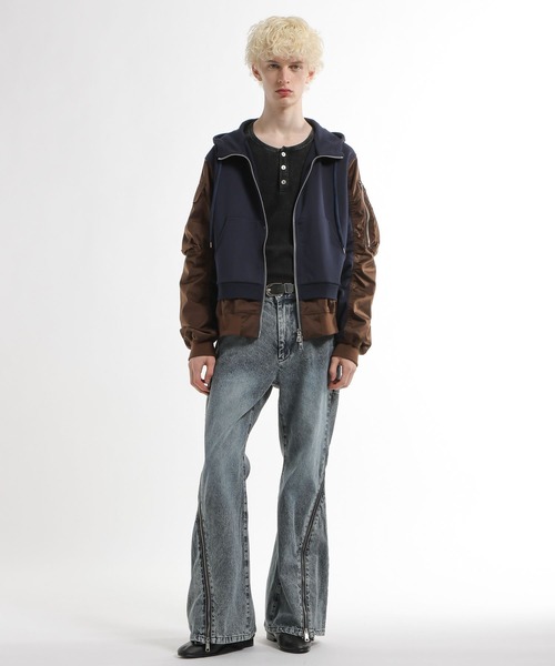 HARE（ハレ）の「MA-1ドッキングZIPパーカー(HARE)（パーカー・メンズ・ネイビー/ブラック・FREE）」の8枚目の写真