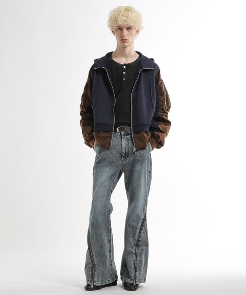 HARE（ハレ）の「MA-1ドッキングZIPパーカー(HARE)（パーカー・メンズ・ネイビー/ブラック・FREE）」の9枚目の写真