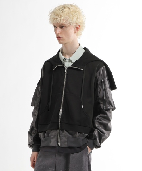 HARE（ハレ）の「MA-1ドッキングZIPパーカー(HARE)（パーカー・メンズ・ネイビー/ブラック・FREE）」の11枚目の写真