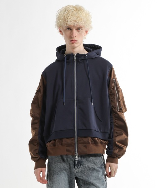 HARE（ハレ）の「MA-1ドッキングZIPパーカー(HARE)（パーカー・メンズ・ネイビー/ブラック・FREE）」の15枚目の写真