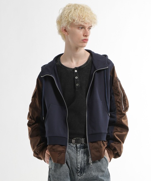 HARE（ハレ）の「MA-1ドッキングZIPパーカー(HARE)（パーカー・メンズ・ネイビー/ブラック・FREE）」の17枚目の写真