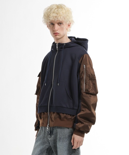 HARE（ハレ）の「MA-1ドッキングZIPパーカー(HARE)（パーカー・メンズ・ネイビー/ブラック・FREE）」の14枚目の写真