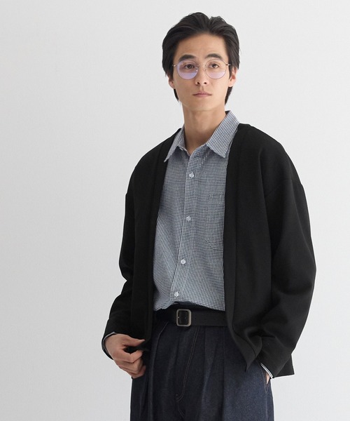 coca（coca）（コカ）の「エンボスノーカラーカーディガン（カーディガン/ボレロ・メンズ・チャコール/ブラック・XL/L/M）」の4枚目の写真