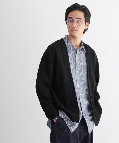 coca（coca）（コカ）の「エンボスノーカラーカーディガン（カーディガン/ボレロ・メンズ・チャコール/ブラック・XL/L/M）」の6枚目の写真