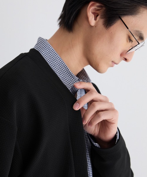 coca（coca）（コカ）の「エンボスノーカラーカーディガン（カーディガン/ボレロ・メンズ・チャコール/ブラック・XL/L/M）」の10枚目の写真