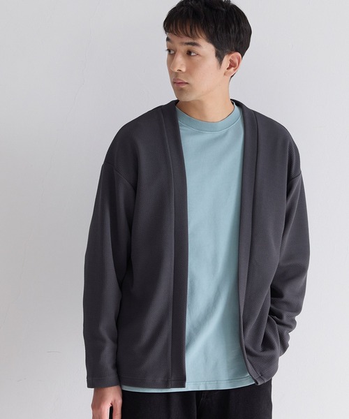 coca（coca）（コカ）の「エンボスノーカラーカーディガン（カーディガン/ボレロ・メンズ・チャコール/ブラック・XL/L/M）」の12枚目の写真