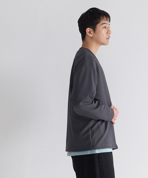 coca（coca）（コカ）の「エンボスノーカラーカーディガン（カーディガン/ボレロ・メンズ・チャコール/ブラック・XL/L/M）」の14枚目の写真