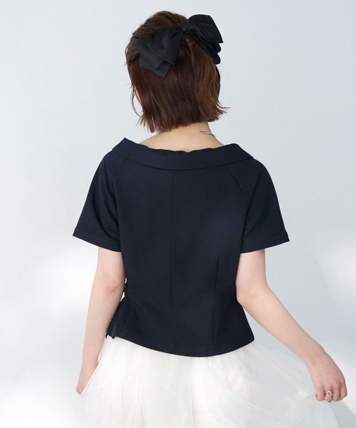Elishe(エリシェ)の「ダブルボタントレンチトップス(シャツ/ブラウス・レディース・ネイビー/アイボリー/チャコールグレー/ベージュ・FREE)」の21枚目の写真