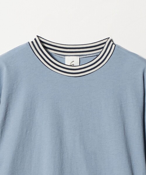 6(ロク)の「<6(ROKU)>コットンカシミヤ ボーダー リンガートップス(Tシャツ/カットソー・レディース・ライトブルー/ブラック・FREE)」の11枚目の写真