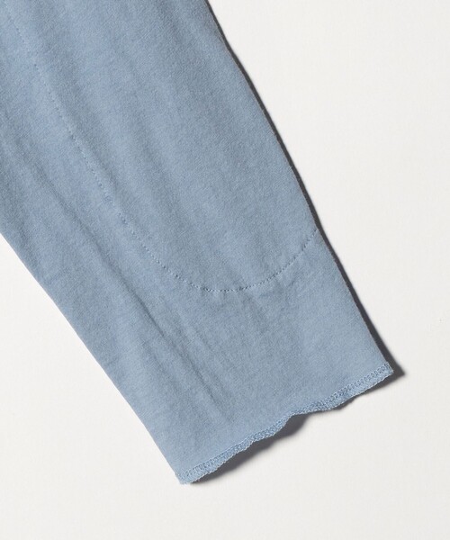 6(ロク)の「<6(ROKU)>コットンカシミヤ ボーダー リンガートップス(Tシャツ/カットソー・レディース・ライトブルー/ブラック・FREE)」の12枚目の写真