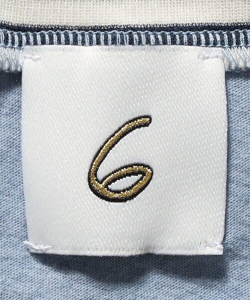 6(ロク)の「<6(ROKU)>コットンカシミヤ ボーダー リンガートップス(Tシャツ/カットソー・レディース・ライトブルー/ブラック・FREE)」の6枚目の写真