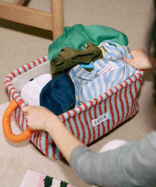 SAHIR（サヒール）の「【SAHIR サヒール】Fabric basket　L（収納グッズ・レディース・ピンク・0）」の2枚目の写真