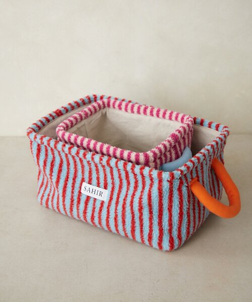 SAHIR(サヒール)の「【SAHIR サヒール】Fabric basket L(収納グッズ・レディース・ピンク/アイボリー・0)」の3枚目の写真