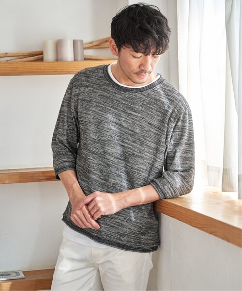 ikka(イッカ)の「【2点セット】ミックスヤーン6.5分袖インナーセット(アンサンブル・メンズ・ベージュ/ネイビー/ブラック・XL/L/M/S)」の6枚目の写真