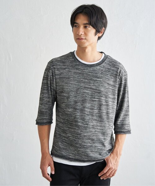 ikka(イッカ)の「【2点セット】ミックスヤーン6.5分袖インナーセット(アンサンブル・メンズ・ベージュ/ネイビー/ブラック・XL/L/M/S)」の10枚目の写真
