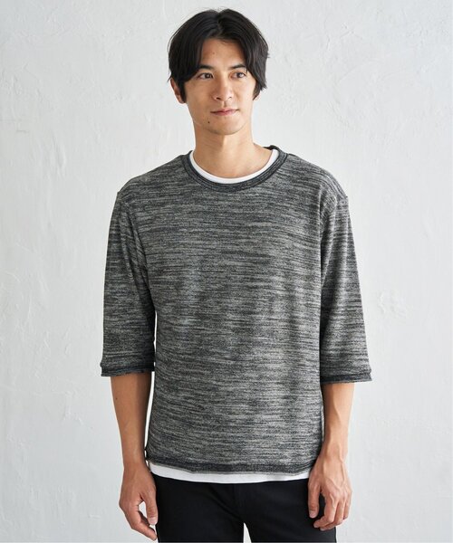 ikka(イッカ)の「【2点セット】ミックスヤーン6.5分袖インナーセット(アンサンブル・メンズ・ベージュ/ネイビー/ブラック・XL/L/M/S)」の22枚目の写真