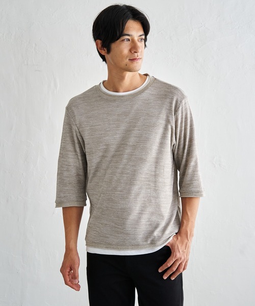 ikka（イッカ）の「ミックスヤーン６．５ブインナーセット（アンサンブル・メンズ・ベージュ/ネイビー/ブラック・XL/L/M）」の2枚目の写真