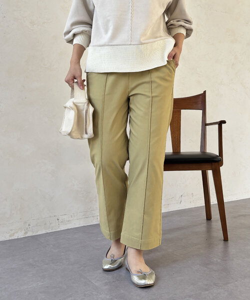 un dix cors（アンディコール）の「ストレートストレッチパンツ（その他パンツ・レディース・ライトグレー/グリーン系その他2・FREE）」の2枚目の写真