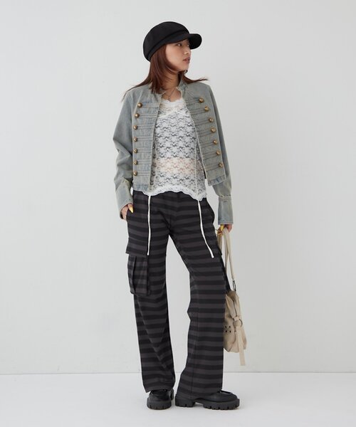 WHO'S WHO gallery（フーズフーギャラリー）の「カットボーダーカーゴパンツ（その他パンツ・レディース・ベージュ/チャコールグレー/グレー・FREE）」の20枚目の写真