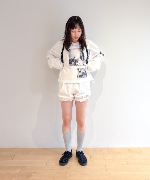 HOLIDAY（ホリデイ）の「SUPER FINE DRY CROPPED L/S T-SHIRT (Joe Szabo) スーパーファインドライクロップドロングスリーブTシャツ (ジョセフスザボ)（Tシャツ/カットソー・レディース・ホワイト・XL）」の17枚目の写真