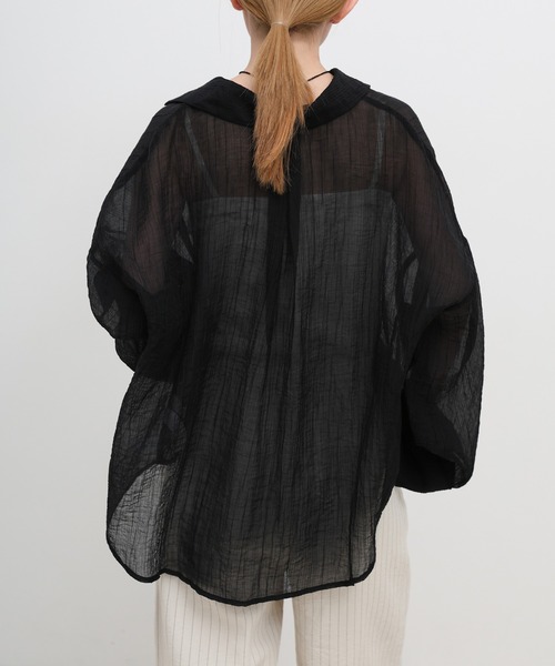 select MOCA(セレクトモカ)の「【ZOZO限定】楊柳シアースキッパーオーバーサイズシャツ(シャツ/ブラウス・レディース・オフホワイト/ブラック・FREE)」の19枚目の写真