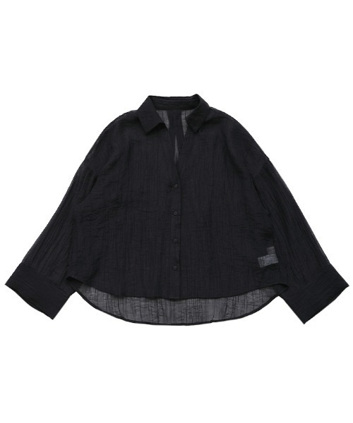 select MOCA(セレクトモカ)の「【ZOZO限定】楊柳シアースキッパーオーバーサイズシャツ(シャツ/ブラウス・レディース・オフホワイト/ブラック・FREE)」の12枚目の写真