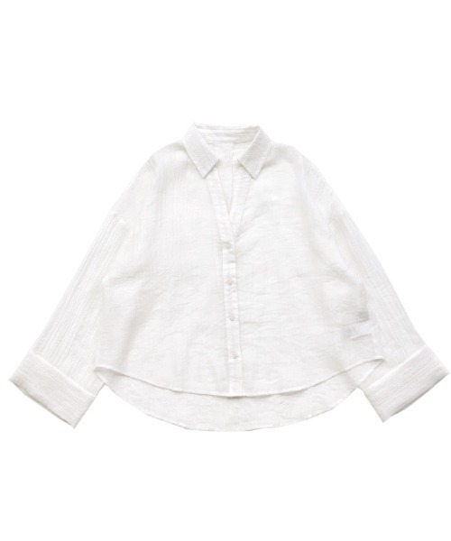 select MOCA(セレクトモカ)の「【ZOZO限定】楊柳シアースキッパーオーバーサイズシャツ(シャツ/ブラウス・レディース・オフホワイト/ブラック・FREE)」の13枚目の写真