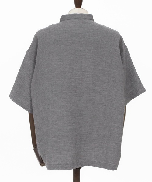 CAMBIO(カンビオ)の「mhs2553-Crepe Skipper Shirts スキッパーシャツ(CAM26SS-026)(シャツ/ブラウス・メンズ・ブラック/ホワイト/チャコール・L/M/S)」の6枚目の写真