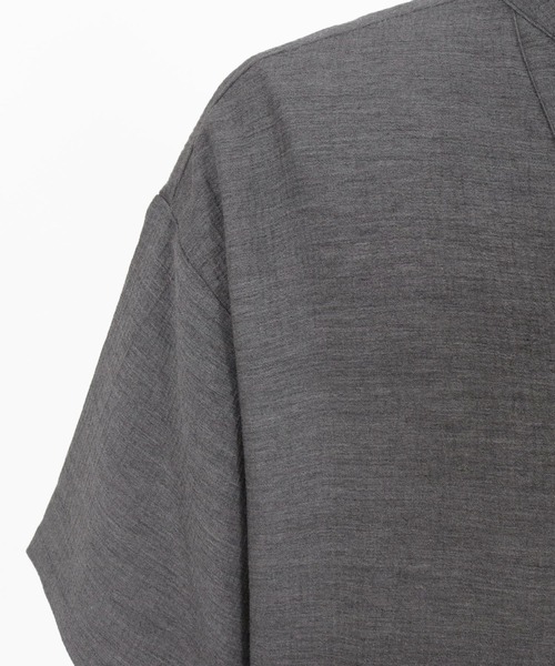 CAMBIO(カンビオ)の「mhs2553-Crepe Skipper Shirts スキッパーシャツ(CAM26SS-026)(シャツ/ブラウス・メンズ・ブラック/ホワイト/チャコール・L/M/S)」の8枚目の写真