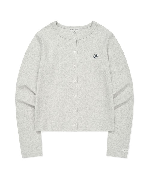 Wacky WiLLy（ワッキーウィリー）の「[GISELLEジゼル着用] WOMEN'S BASIC COTTON ROUND NECK CARDIGAN（カーディガン/ボレロ・レディース・ホワイト/ライトグレー/ネイビー/その他・SMALL/MEDIUM）」の3枚目の写真