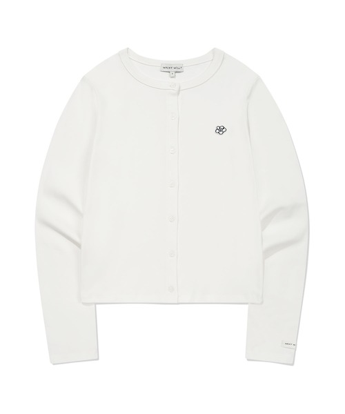 Wacky WiLLy（ワッキーウィリー）の「[GISELLEジゼル着用] WOMEN'S BASIC COTTON ROUND NECK CARDIGAN（カーディガン/ボレロ・レディース・ホワイト/ライトグレー/ネイビー/その他・SMALL/MEDIUM）」の5枚目の写真