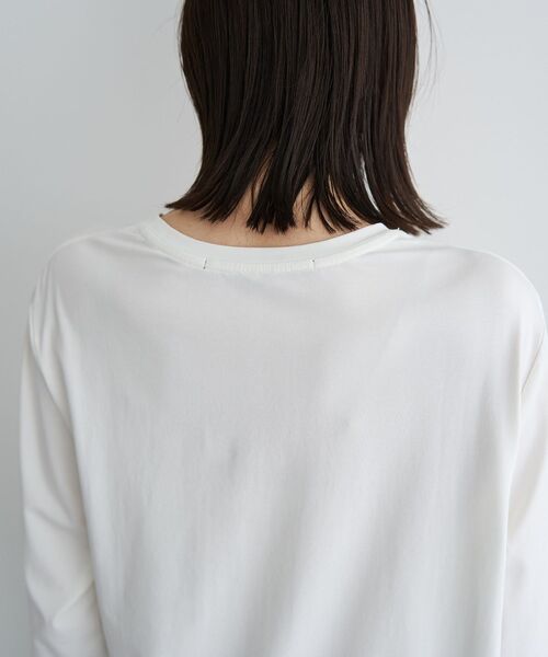 YECCA VECCA(イェッカヴェッカ)の「ラウンドヘム7分袖ロゴTee(Tシャツ/カットソー・レディース・シルバー/オフホワイト・FREE)」の11枚目の写真