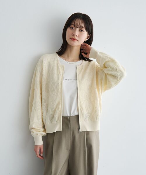 YECCA VECCA(イェッカヴェッカ)の「ラウンドヘム7分袖ロゴTee(Tシャツ/カットソー・レディース・シルバー/オフホワイト・FREE)」の12枚目の写真