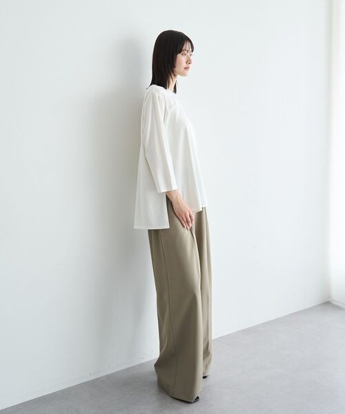YECCA VECCA(イェッカヴェッカ)の「ラウンドヘム7分袖ロゴTee(Tシャツ/カットソー・レディース・シルバー/オフホワイト・FREE)」の17枚目の写真