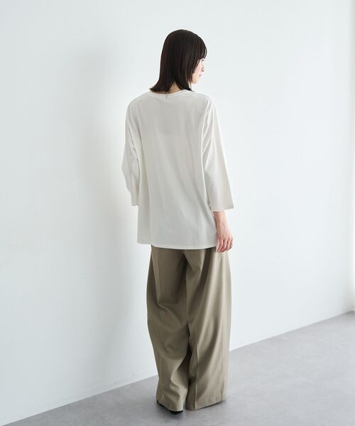 YECCA VECCA(イェッカヴェッカ)の「ラウンドヘム7分袖ロゴTee(Tシャツ/カットソー・レディース・シルバー/オフホワイト・FREE)」の18枚目の写真