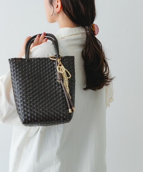 RODE SKO（ロデスコ）の「『縦型』クリップチャームタテナガメルカドバッグ（トートバッグ・レディース・グレー/ピンク/ブラウン系その他・ONE）」の14枚目の写真