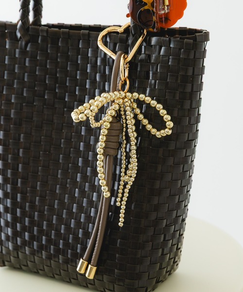 RODE SKO（ロデスコ）の「『縦型』クリップチャームタテナガメルカドバッグ（トートバッグ・レディース・グレー/ピンク/ブラウン系その他・ONE）」の17枚目の写真