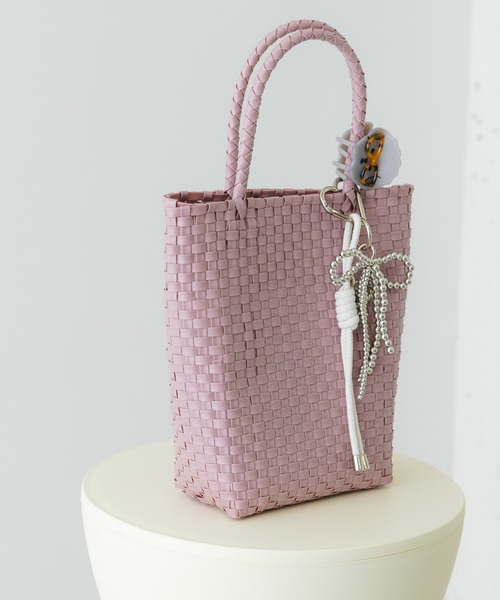 RODE SKO（ロデスコ）の「『縦型』クリップチャームタテナガメルカドバッグ（トートバッグ・レディース・グレー/ピンク/ブラウン系その他・ONE）」の19枚目の写真