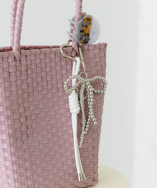 RODE SKO（ロデスコ）の「『縦型』クリップチャームタテナガメルカドバッグ（トートバッグ・レディース・グレー/ピンク/ブラウン系その他・ONE）」の21枚目の写真