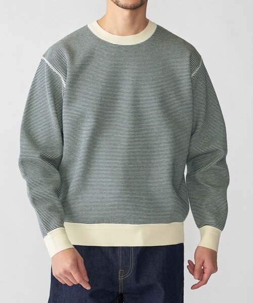 SHIPS(シップス)の「SHIPS: 〈手洗い可能〉ヒートボンディング ニット スウェット(ニット/セーター・メンズ・ブラウン/ネイビー/グレー/ケリーグリーン・SMALL/X-LARGE/LARGE/MEDIUM)」の3枚目の写真