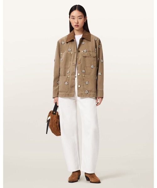 ALLSAINTS（オールセインツ）の「BEX EMBELLISHED DENIM JACKET | BEX 刺繍 デニム ジャケット（デニムジャケット・レディース・ブラウン系その他・S/M/XS）」の5枚目の写真